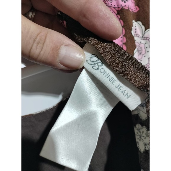 Bonnie Jean sleeveless dress girls size 10 brown with multi-color floral - Picture 5 of 6